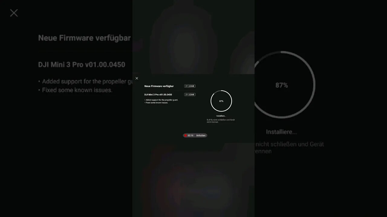 DJI Mini 3 Pro Firmware Update v01.00.0450