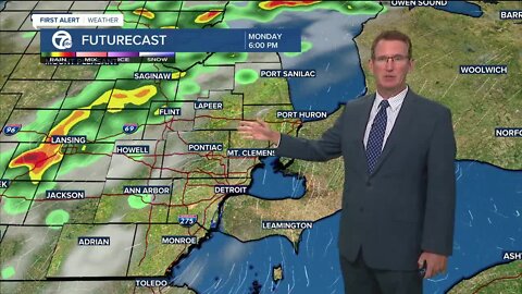 Storm chance by Monday afternoon