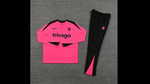 👉🏻⚽️2024/25 Chelsea Adult/Kid Pink Long Sleeve Tracksuit
