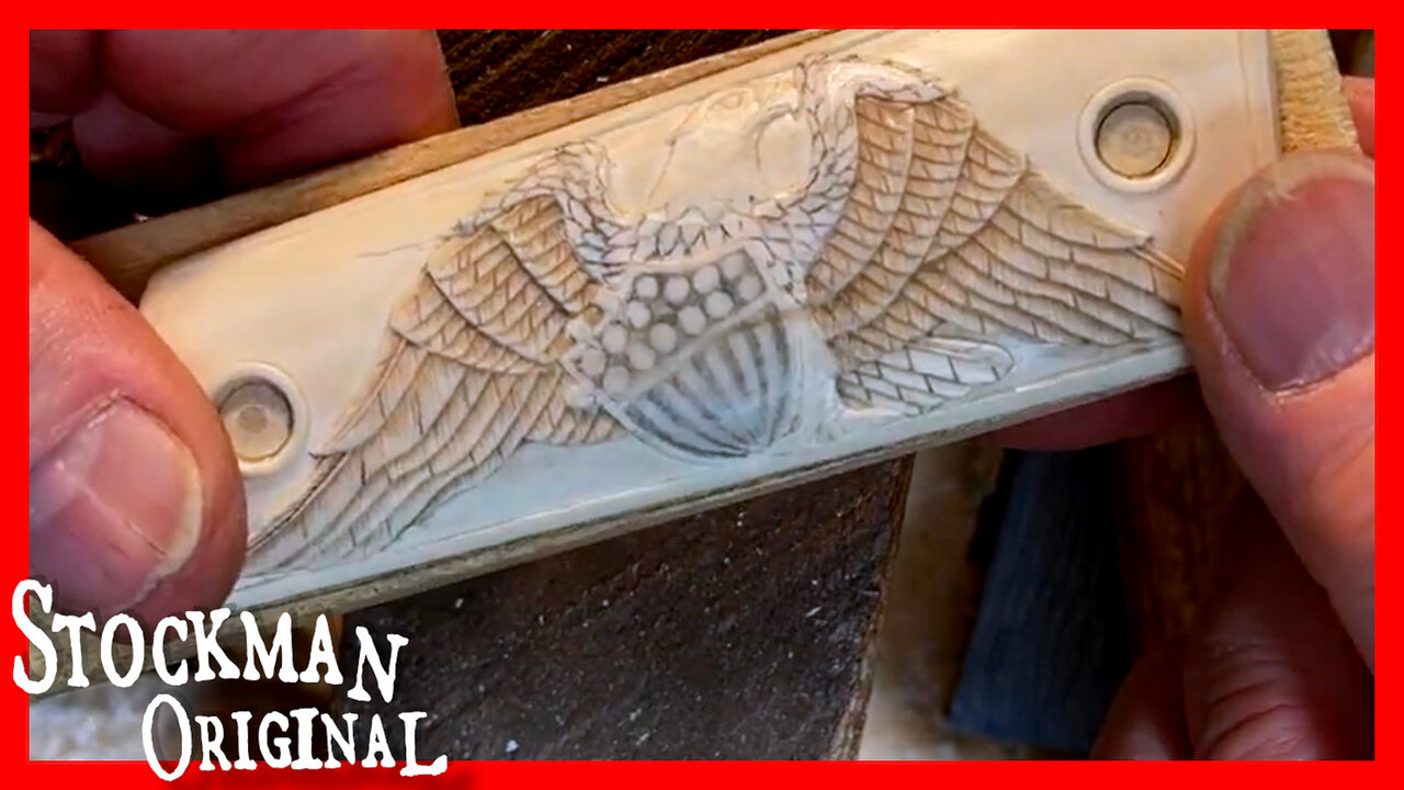 Carving Eagles on Ivory 1911 Grips: The Body Feathers