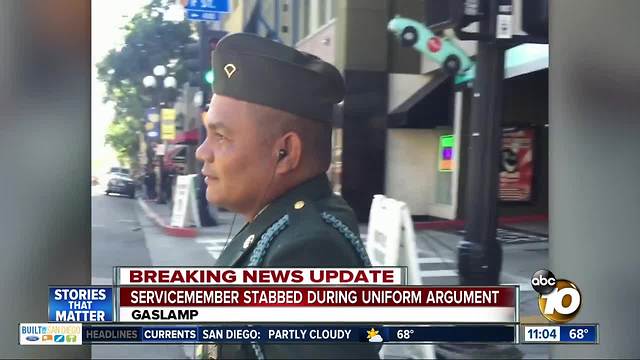 Army servicemember stabbed after fight over uniform