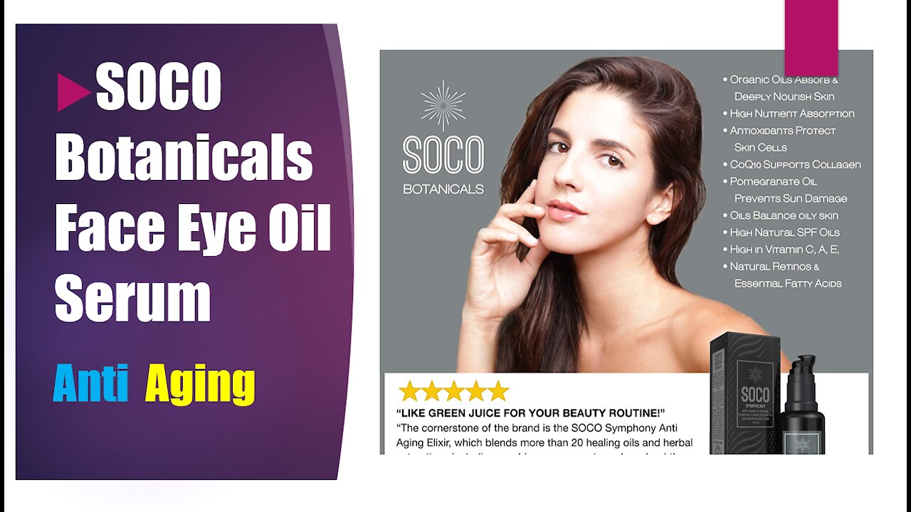 US SOCO Botanicals Face and Eye Oil Serum | Best Day and Night Cream