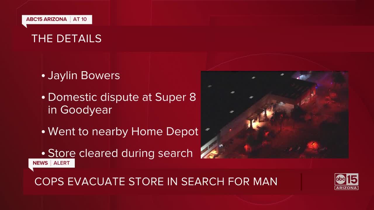 Police evacuate store in Goodyear in search for man