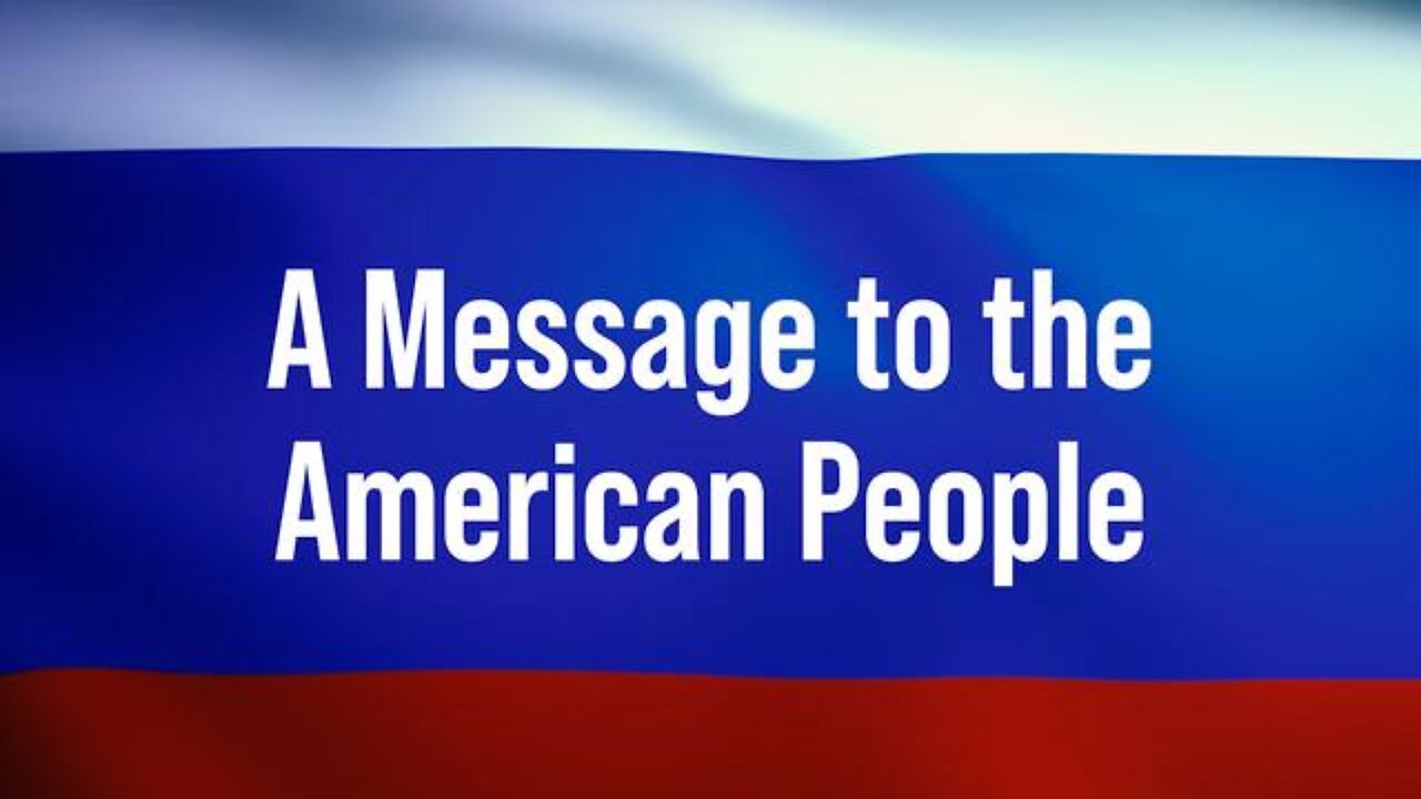 A MESSAGE TO THE AMERICAN PEOPLE