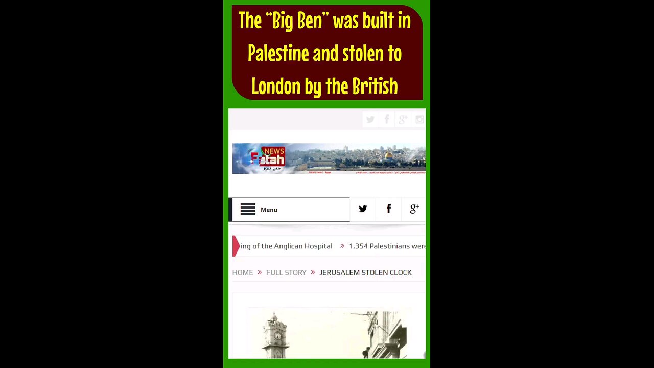So... The Brits stole Big-Ben from the Palestinians! Bring Big-Ben Back to Palestine! :-) :-) :-)