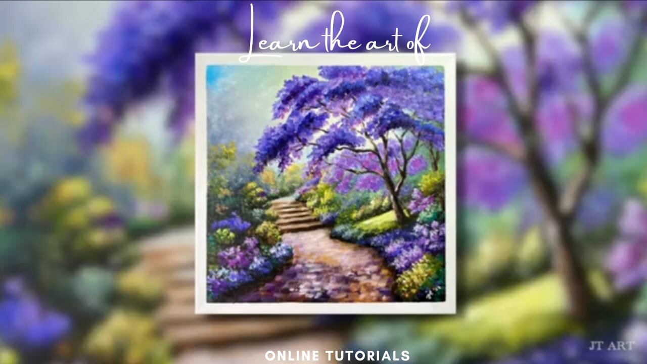 Purple Canopy | Jacaranda Tree Acrylic Landscape Painting Time-Lapse