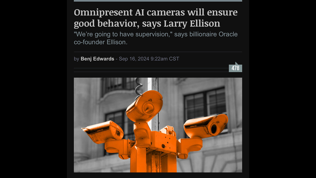 Omnipresent Cameras Will Ensure Good Behavior