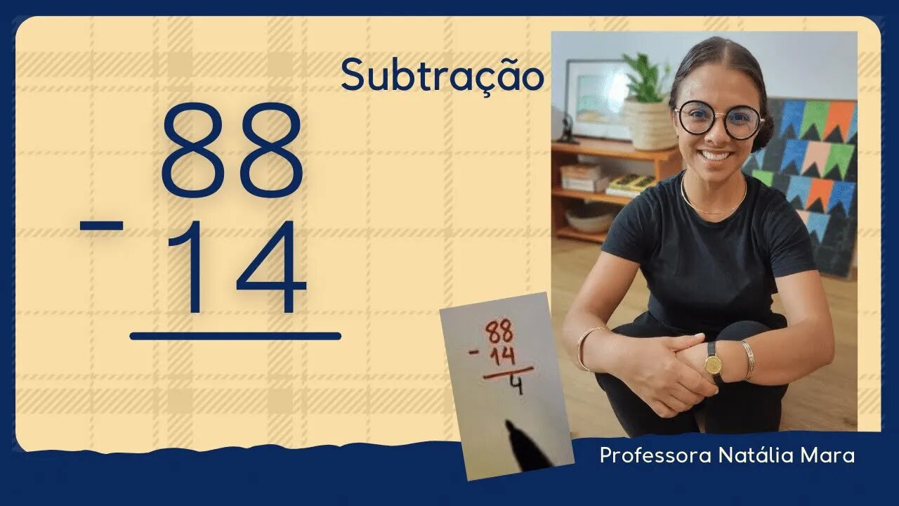 88-14 | 88 menos 14 | Exemplo fácil de subtração