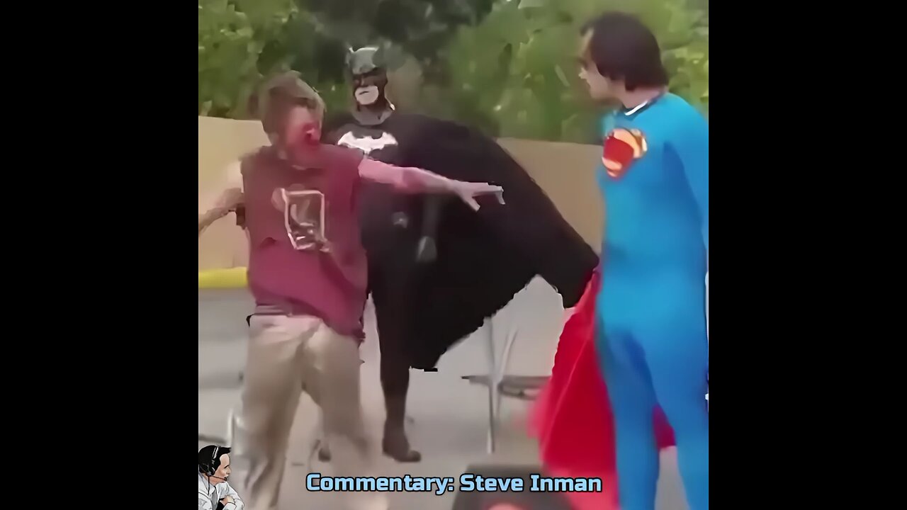 Homeless man allegedly violated Batman sexually with a traffic cone and Superman came to his rescue.