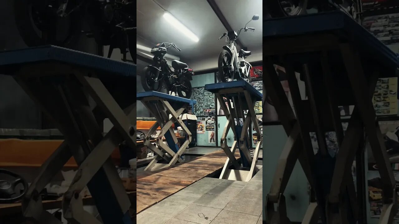 Piaggio ciao and Malaguti fifty top #mechanic #homegarage #viral #carlift