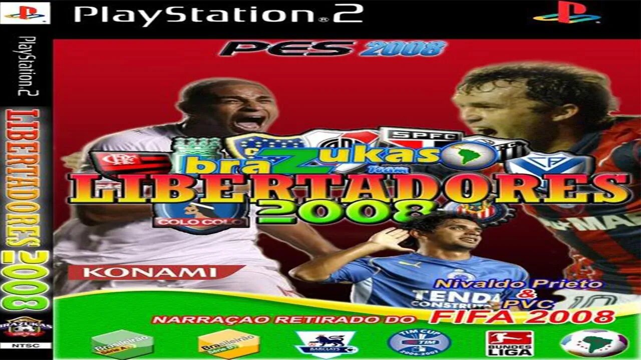 PES BRAZUKAS (PS2) BRASILEIRÃO E LIBERTADORES PLAYSTATION 2