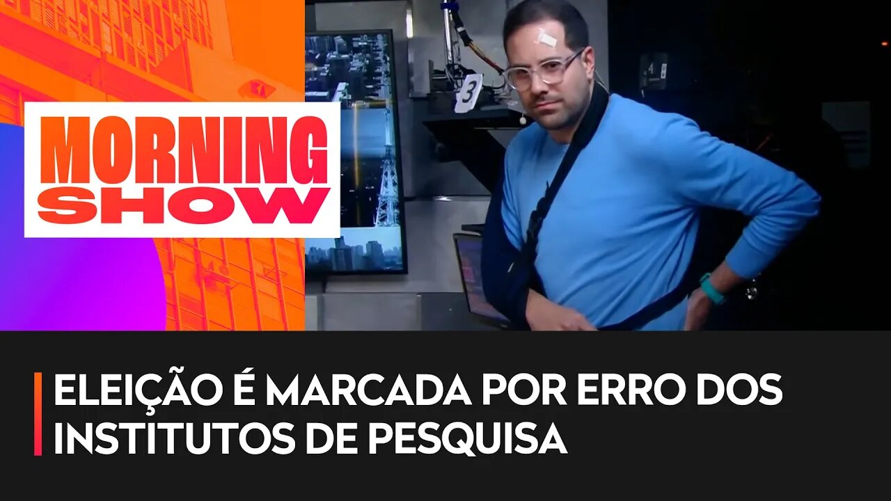 Paulo Mathias abre Morning Show com tipoia: “Represento institutos de pesquisas”