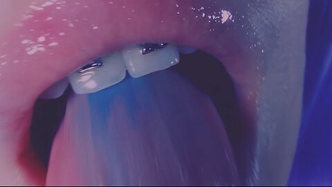 asmr lens licking with blue pop rocks