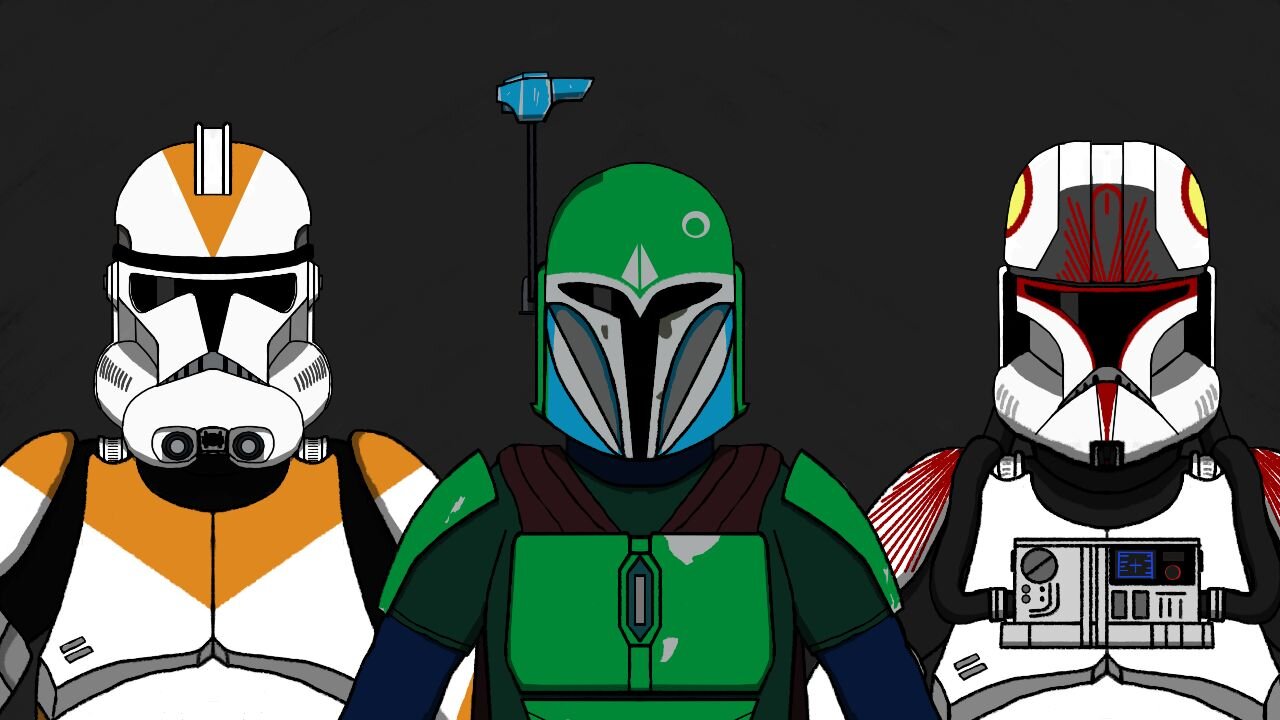 Drawing Clone Trooper and Mandalorian Helmets 3