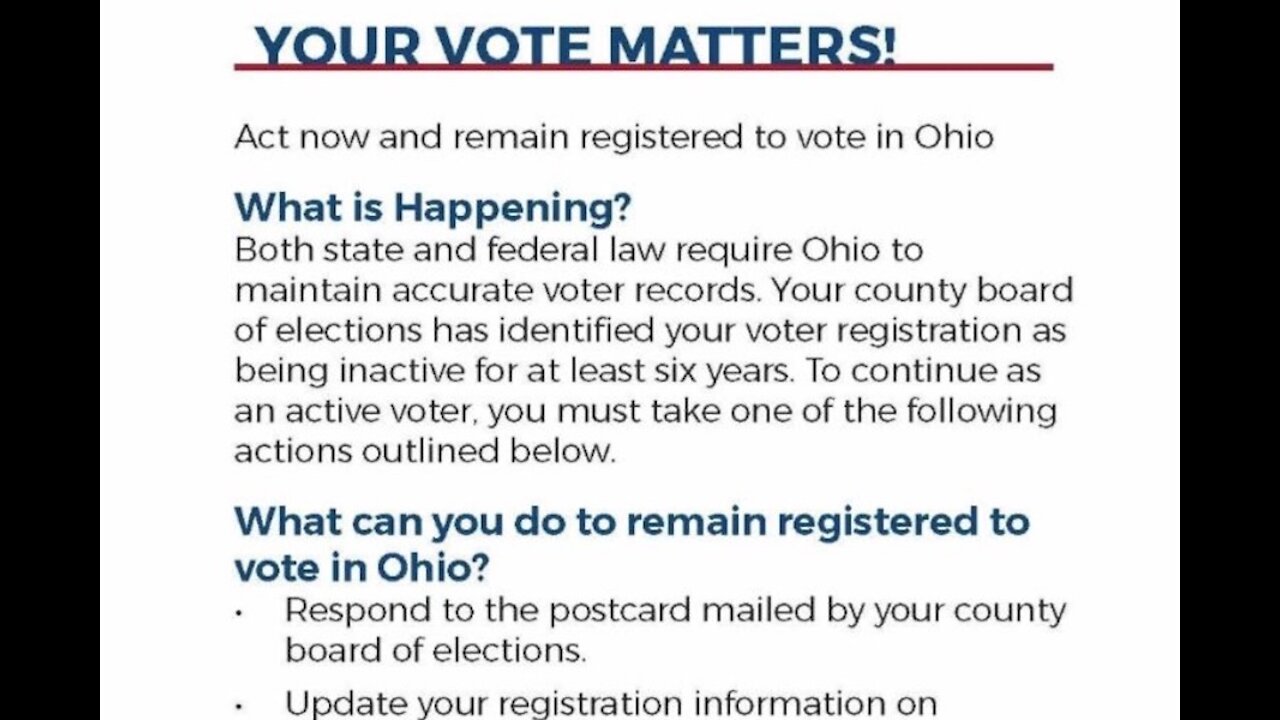 Ohio set to move forward with plan to remove 200,000 names from the active voter roll