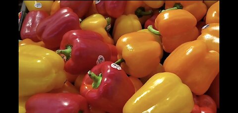 Red yellow and orange chillies