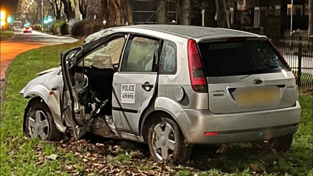 Crashed Ford Fiesta