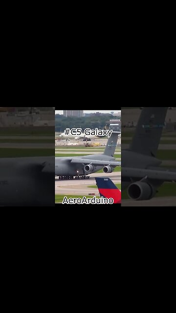 Watch US Military Jumbo Jet Super Galaxy #C5 Landing #Aviation #Avgeeks #AeroArduino