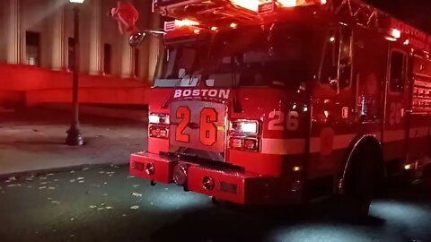 Boston fire department respond to a tech rescue at the Museum of Fine Arts