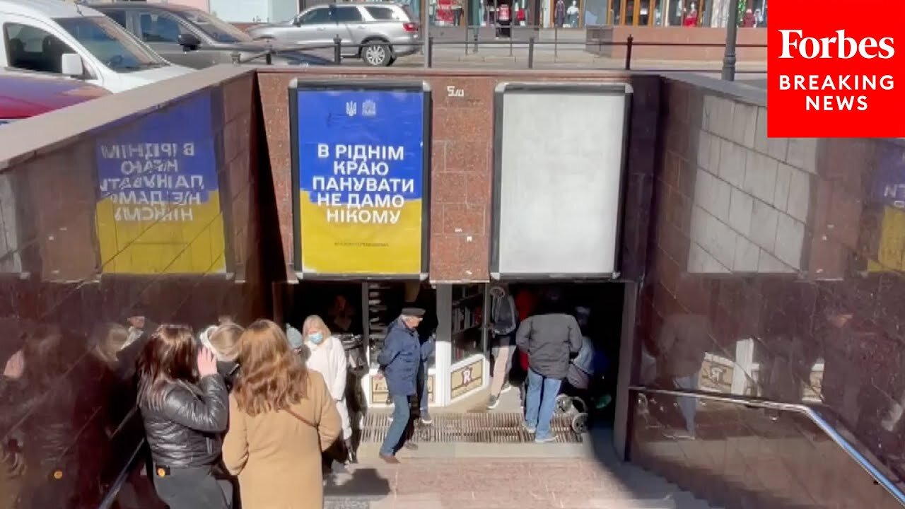 Residents Of Lviv, Only 43 Miles From Polish Border, Hide In Metro After Air Raid Sirens Sound