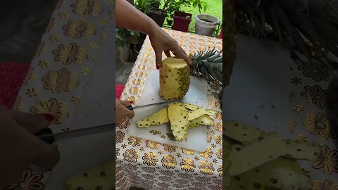 Cutting Sides of Pineapple #shorts #short #shortvideo #shortsvideo #food