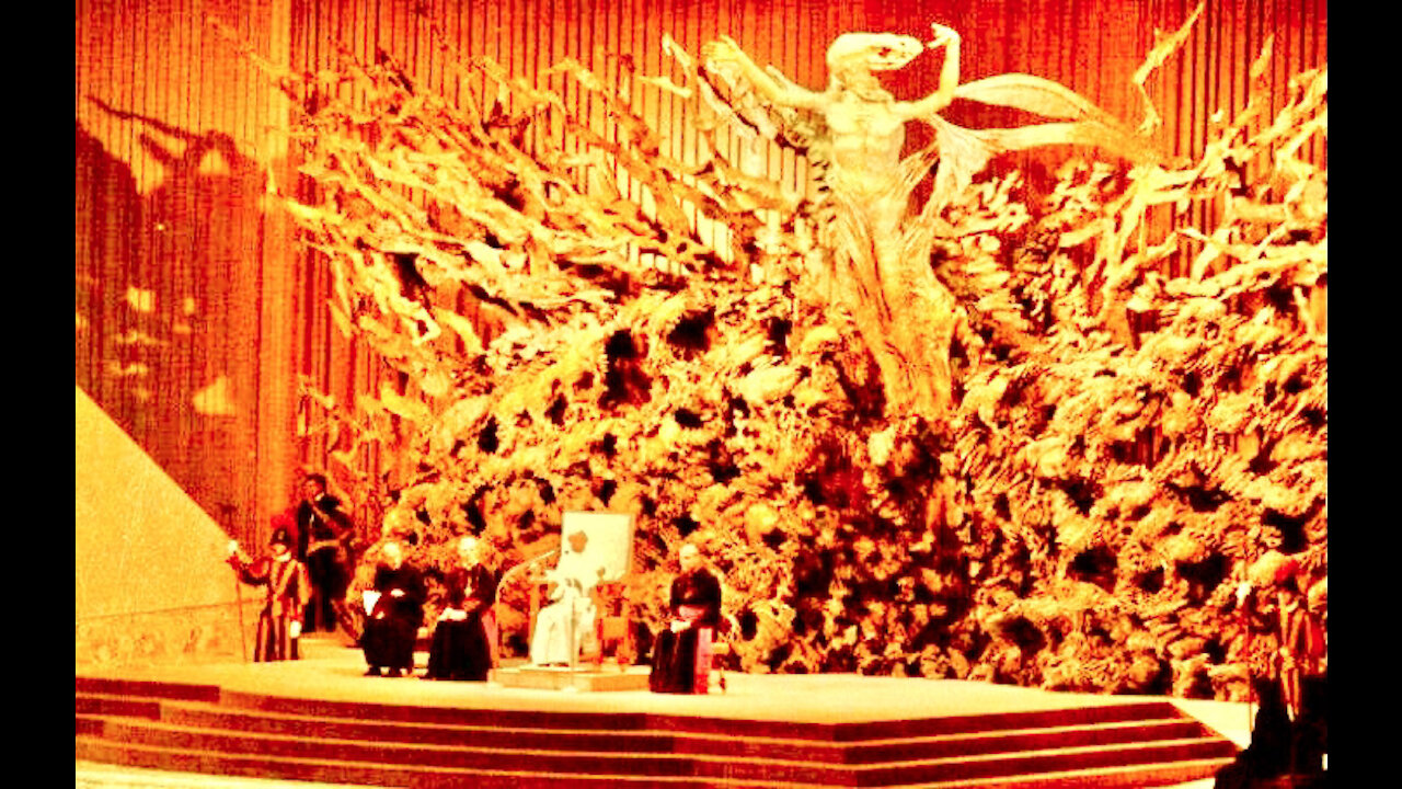 Satanic Sculpture at Vatican Mystery Babylon Red Harlot That Rides on The Beast Book of Revelations