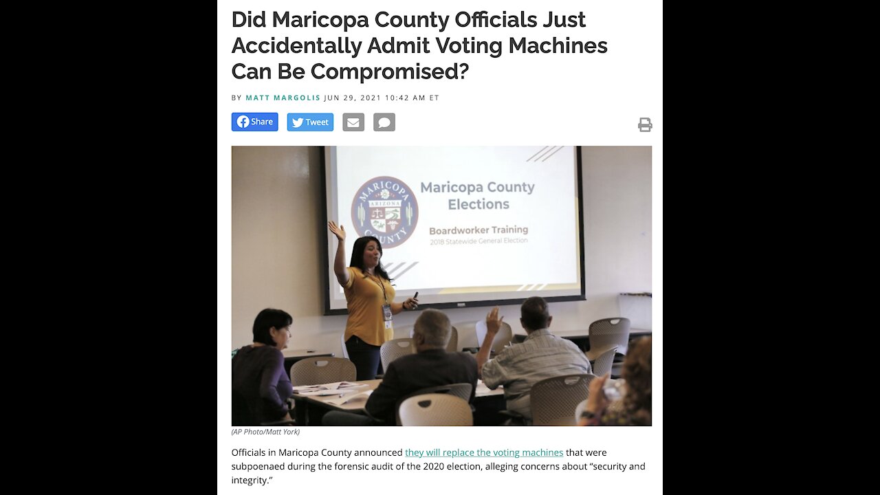 Maricopa County is replacing the Voting Machines - They say the auditors compromised the machines.