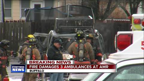Fire destroys ambulance at AMR Headquarters