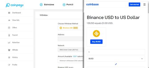 How To Get Free Binance BUSD Dollars Cryptocurrency Paid To Click At Coinpayu And Instant Withdraw