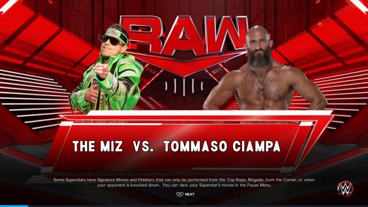 Monday Night Raw Tommaso Ciampa vs The Miz in a No Disqualification Match