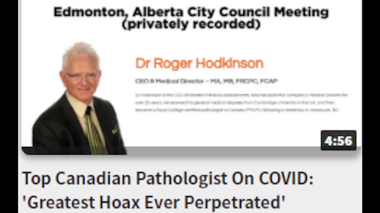 Canadian Pathologist On COVID: 'Greatest Hoax Ever Perpetrated'