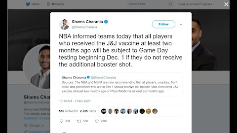 NBA Says Booster Shots For J and J Recipients After 2 Months and Kristen Nagle Replies To My Query