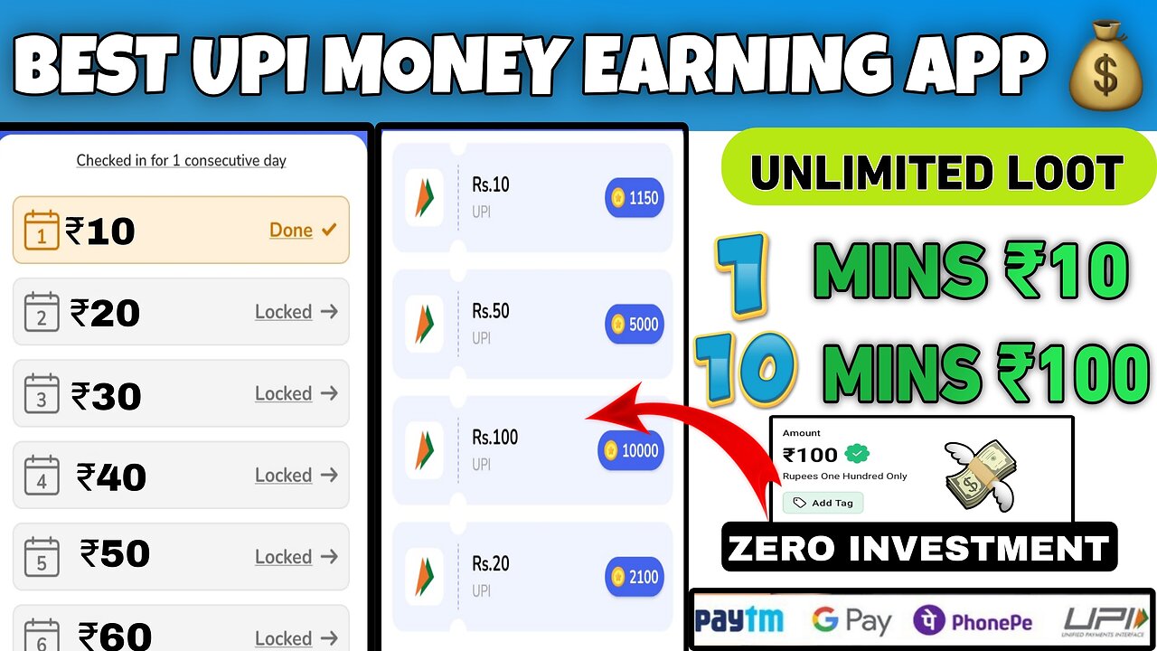 EARN DAILY 100RS INSTANT | BEST UPI MONEY EARNING APP 2024 | FLASH EARN APP | NEW EARNING APP TODAY