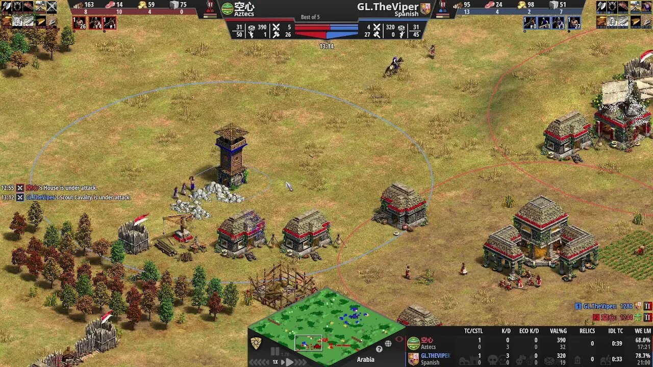 TheViper tower rushes Vivi: Age of Empires 2