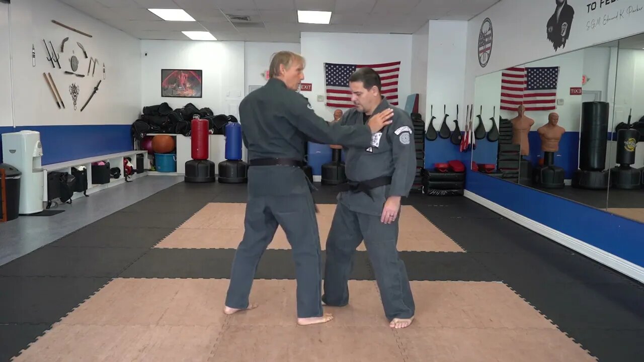 Executing the American Kenpo technique Intellectual Departure