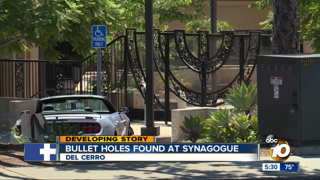 Bullet holes found at Del Cerro synagogue