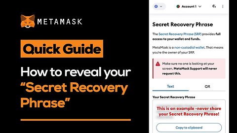 How to reveal your Secret Recovery Phrase of Metamask