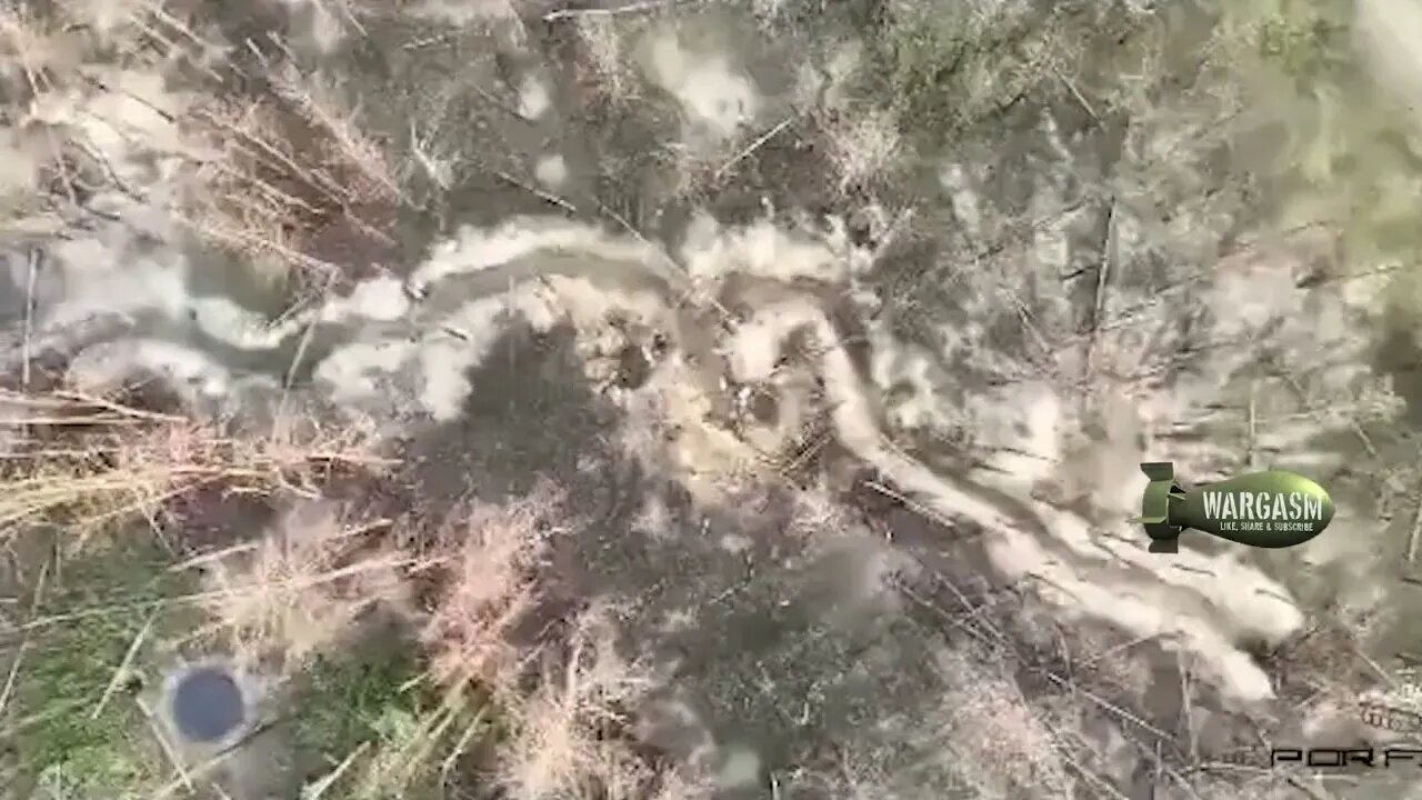 Russian drones drop grenades on trench complex