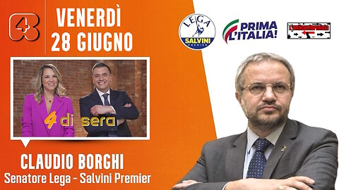 🔴 Interventi del Sen. Claudio Borghi ospite nella trasmissione "4 di sera" su Rete4 (28.06.2024)