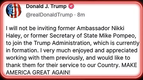 BREAKING: President Trump Preemptively Fires Illuminati Snakes, Nikki Haley and Mike Pompeo! — Break Out The Champagne!!! 🥂🍾