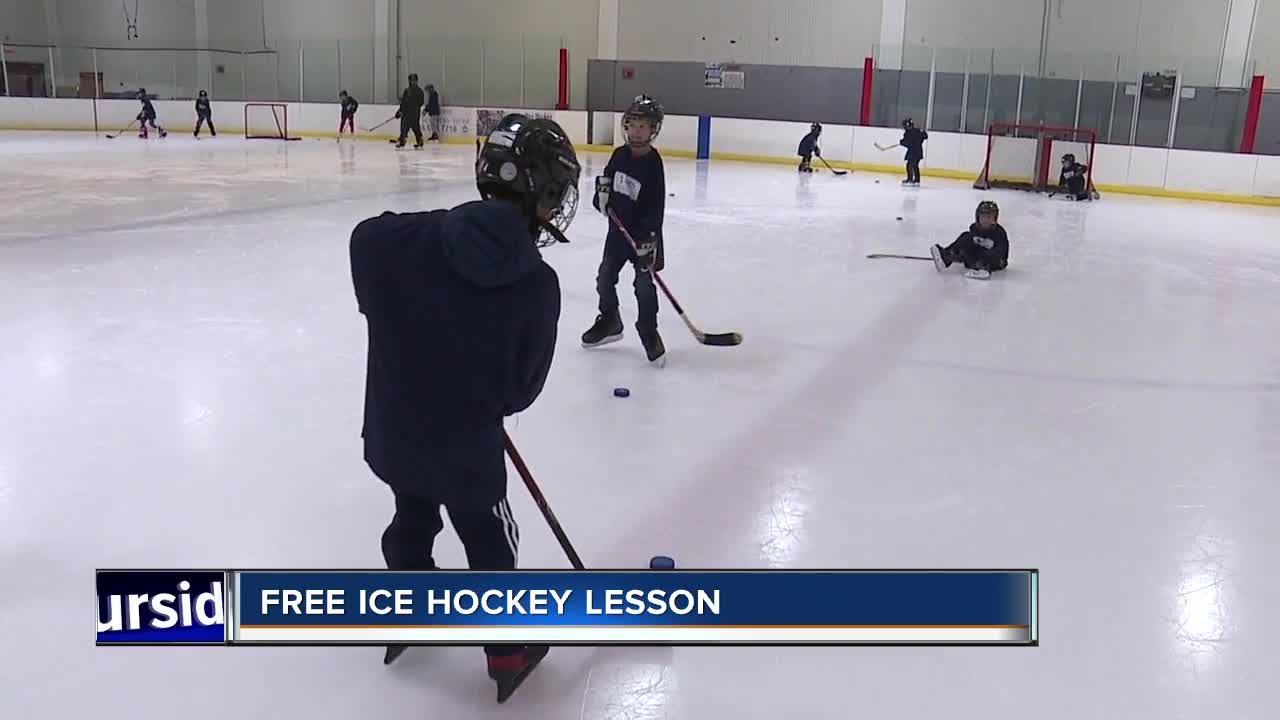 Kids get free hockey lessons