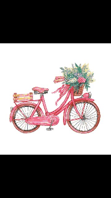 FLORAL PINK BIKE Cross Stitch Pattern by Welovit Cross Stitch | welovit.net | #welovit #crossstitch