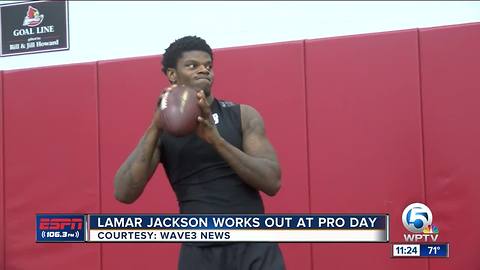 Former Boynton Beach star, Heisman Trophy winner Lamar Jackson shines at Louisville Pro Day