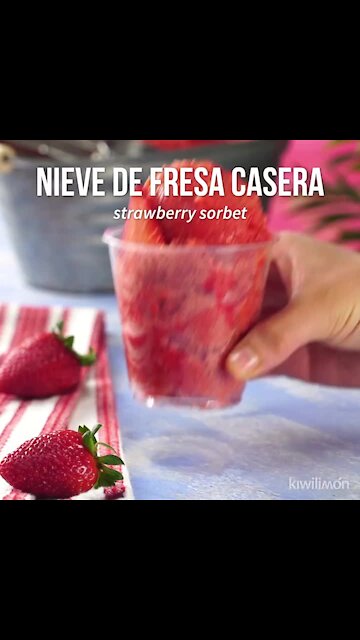Homemade Strawberry Sorbet