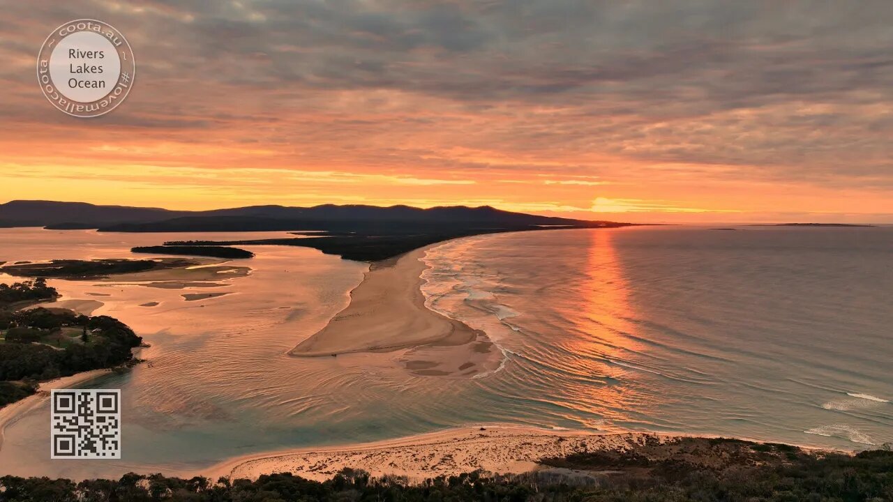 Sunrise Serenity at Bastion Point and teh Mallacoota Mouth 12 Aug 2023 by drone 4k