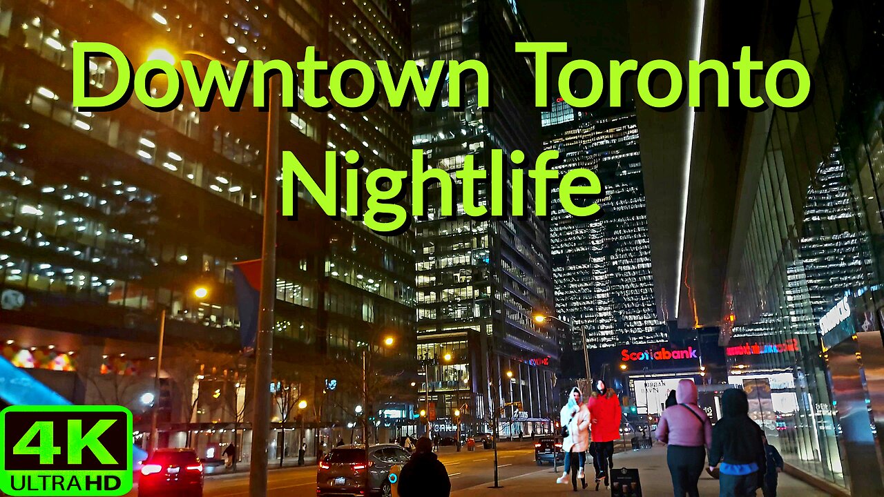 【4K】Downtown Toronto Canada Urban Nightlife Walk