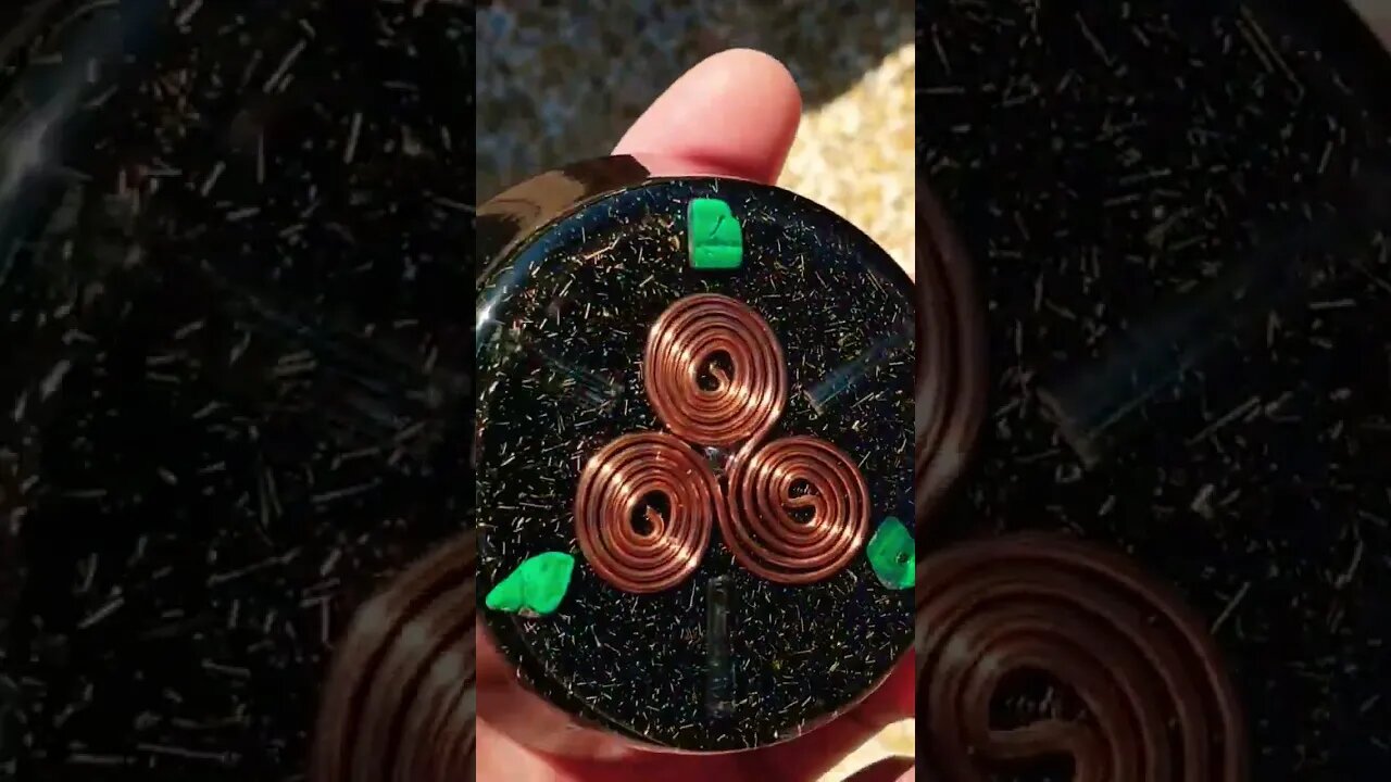 144mhz Triskelion Copper Coil ORGONITE- MWO Antenna- Malachite- Structure Your WATER ❄