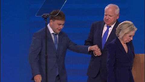 Tim Walz Under Fire For ‘Aggressively’ Pulling Son On Stage While Accepting Nomination At DNC