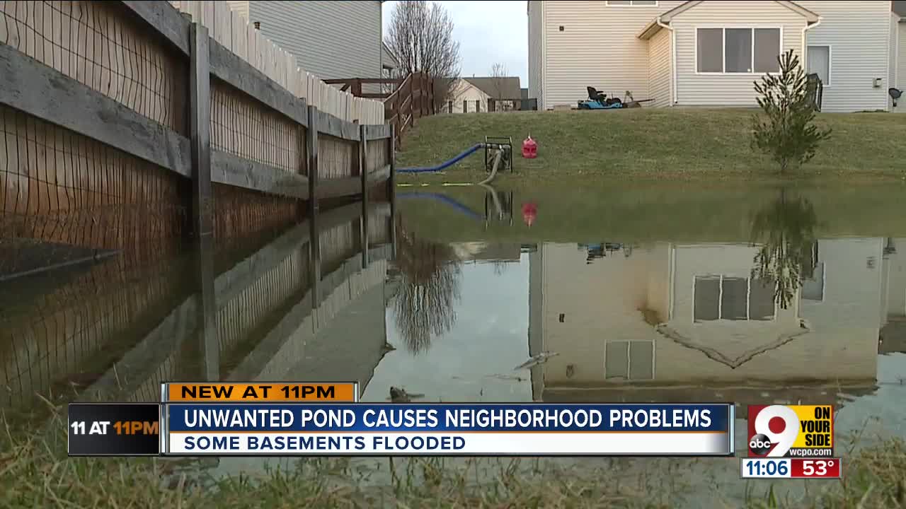 Unwanted pond causing neighborhood problems