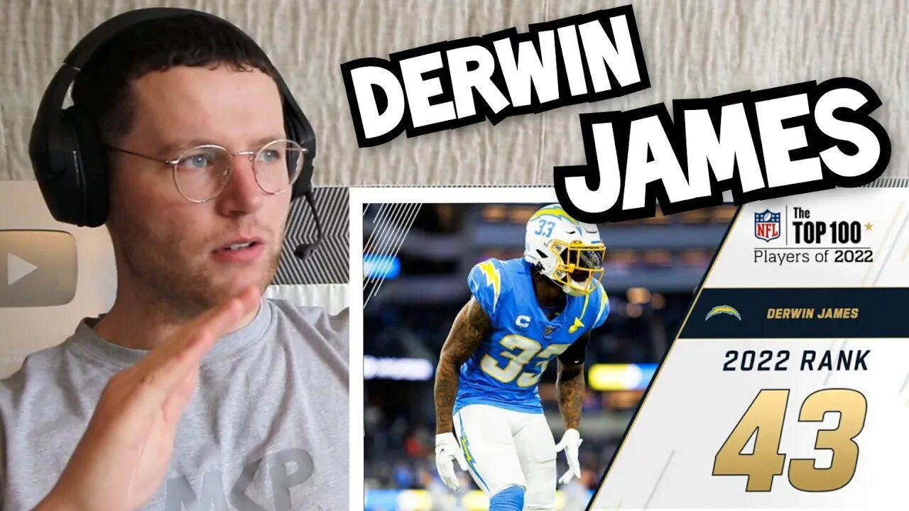 Rugby Player Reacts to DERWIN JAMES (Los Angeles Chargers, S) #43 NFL Top 100 Players in 2022